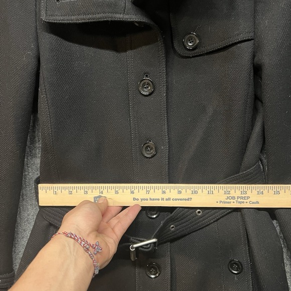 Burberry Brit Women's Rushfield Single Breasted Wool Coat Belted Size US 4 - Picture 6 of 16